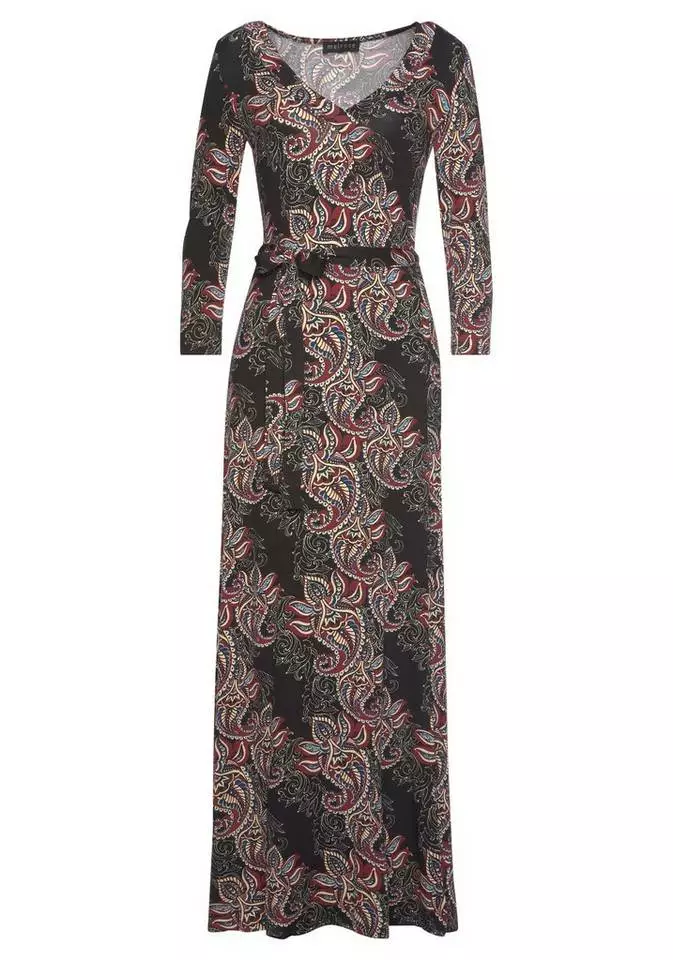 Melrose Maxikleid mit seitlichem Schlitz Schwarz-weiß-gemustert, Schwarz-braun-gemustert 9 Melrose Maxikleid mit seitlichem Schlitz Schwarz-weiß-gemustert, Schwarz-braun-gemustert – Bild 7