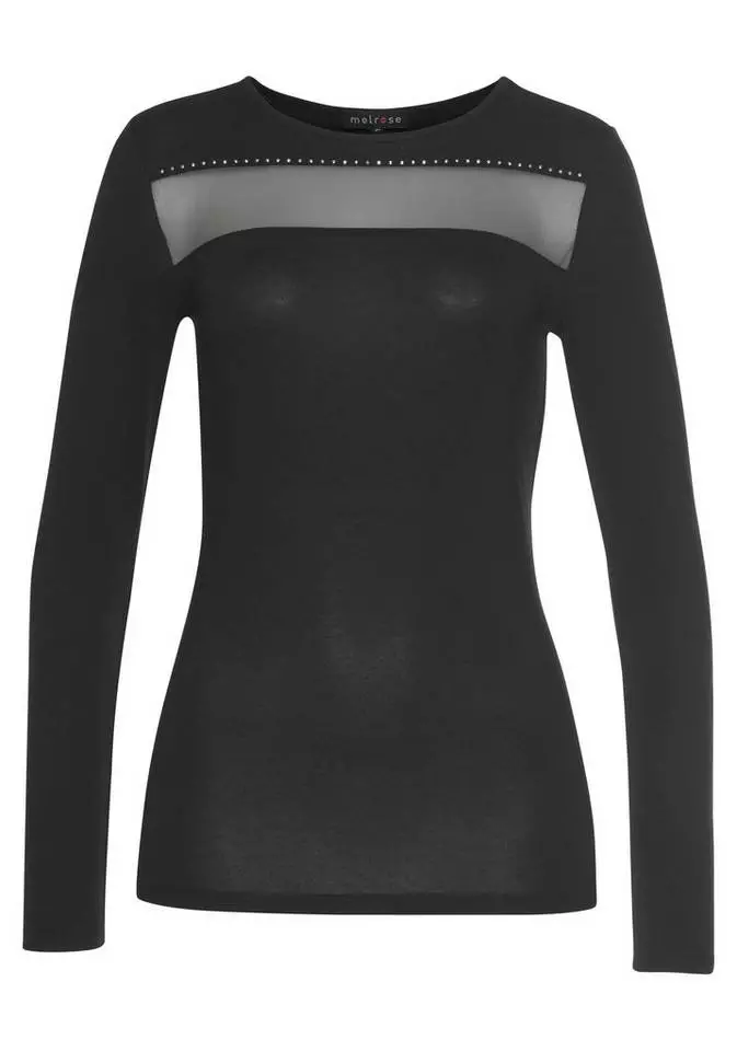 Melrose Rundhalsshirt mit transparentem Mesh-Streifen 7 Melrose Rundhalsshirt mit transparentem Mesh-Streifen – Bild 5