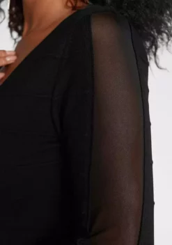 Melrose Strickkleid mit Mesh-Streifen 12 Melrose Strickkleid mit Mesh-Streifen -Melrose Verkaufsshop 71a149e6 4a14 576a a598 5b810671bb99