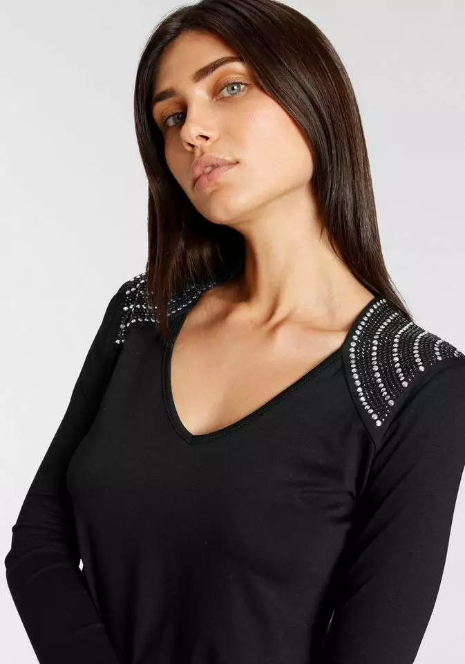 Melrose V-Shirt mit Schulterdekoration 5 Melrose V-Shirt mit Schulterdekoration – Bild 3