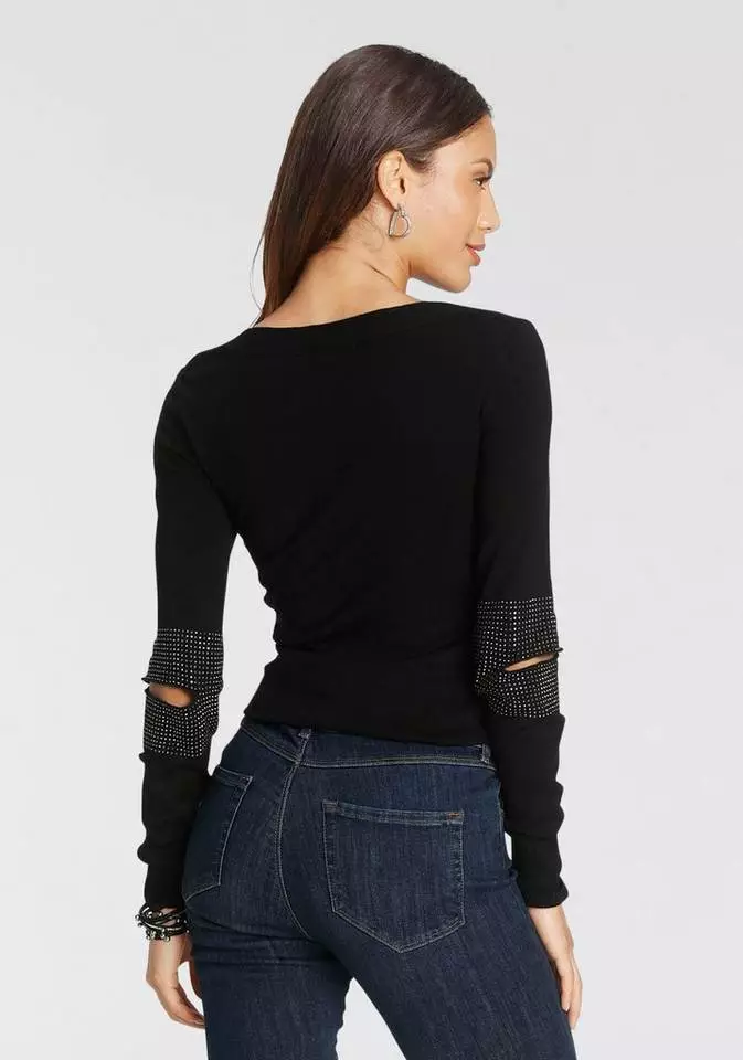 Melrose Strickpullover mit Cut-Out und Glitzersteinen 4 Melrose Strickpullover mit Cut-Out und Glitzersteinen – Bild 2