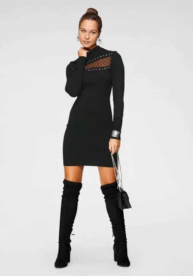 Melrose Strickkleid mit Netz-Detail und Ziernieten 7 Melrose Strickkleid mit Netz-Detail und Ziernieten – Bild 5