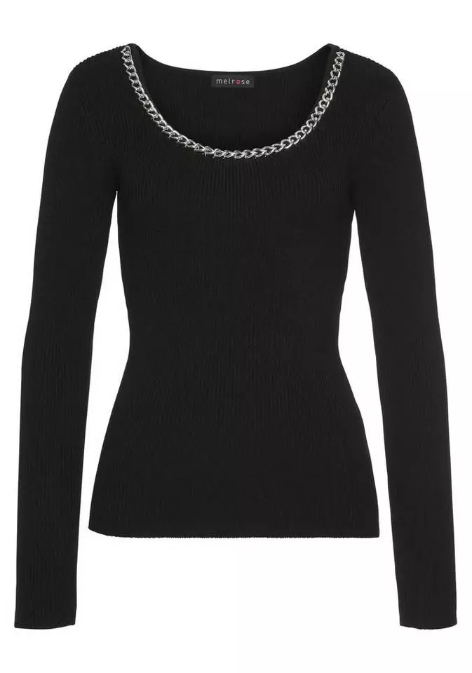 Melrose Rundhalspullover mit Zierkette - NEUE KOLLEKTION 7 Melrose Rundhalspullover mit Zierkette - NEUE KOLLEKTION – Bild 5