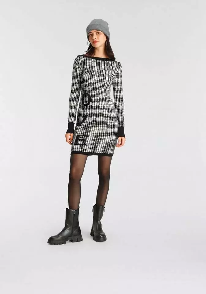 Melrose Strickkleid »Hahnentritt« aus kuscheligem Jacquard - NEUE KOLLEKTION 4 Melrose Strickkleid »Hahnentritt« aus kuscheligem Jacquard - NEUE KOLLEKTION – Bild 2