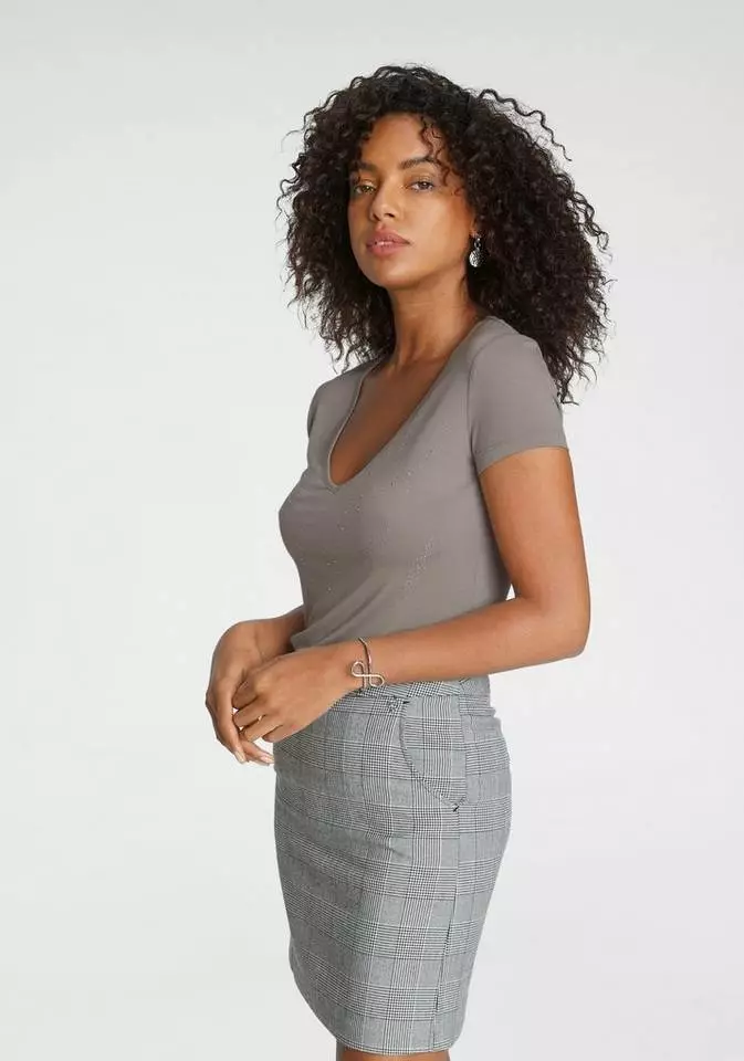 Melrose T-Shirt mit Glitzersteinen Grau, Schwarz 9 Melrose T-Shirt mit Glitzersteinen Grau, Schwarz – Bild 7