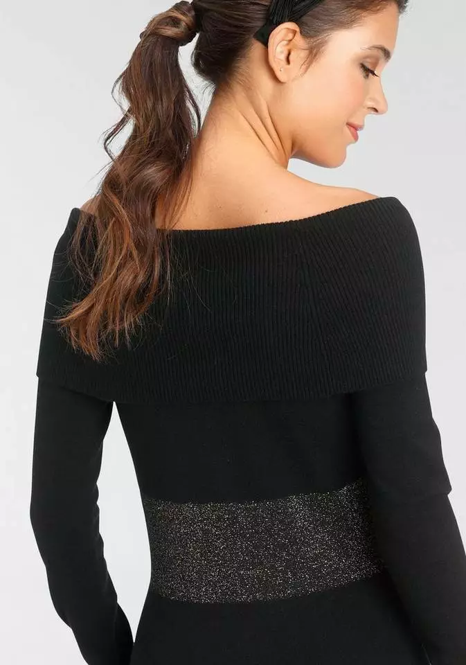 Melrose Strickkleid mit Streifen aus weichem Glanzgarn - NEUE KOLLEKTION 6 Melrose Strickkleid mit Streifen aus weichem Glanzgarn - NEUE KOLLEKTION – Bild 4