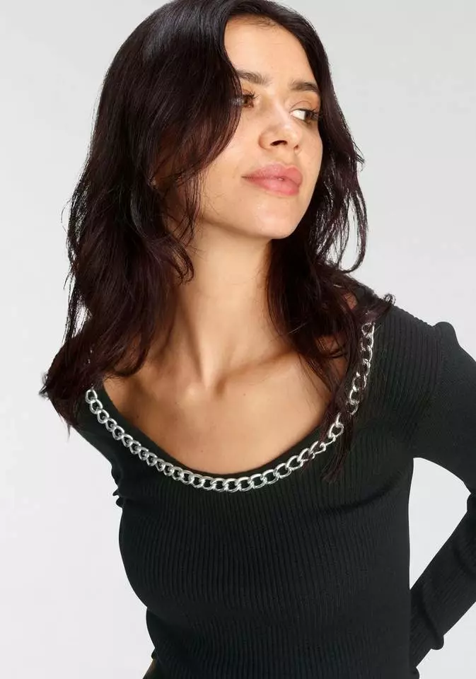 Melrose Rundhalspullover mit Zierkette - NEUE KOLLEKTION 6 Melrose Rundhalspullover mit Zierkette - NEUE KOLLEKTION – Bild 4