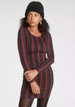Melrose Jerseykleid in Streifen-Design mit Ziernieten