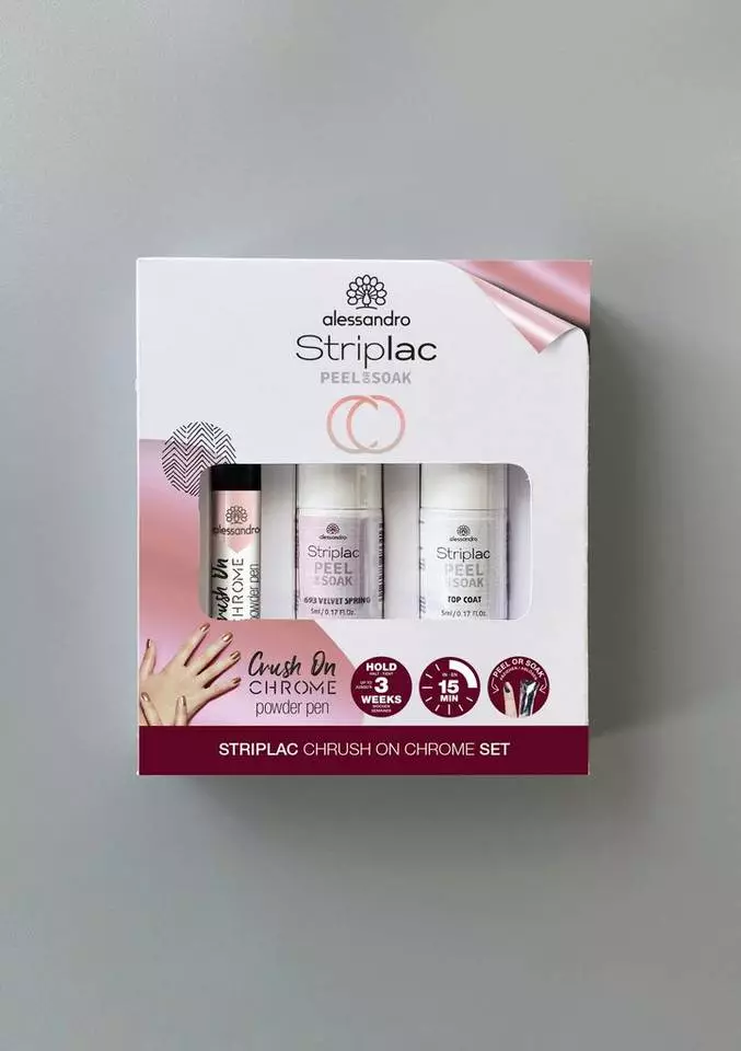 alessandro international UV-Nagellack »STRIPLAC PEEL OR SOAK ROSÉ CRUSH ON CHROME«, 3-tlg. 4 alessandro international UV-Nagellack »STRIPLAC PEEL OR SOAK ROSÉ CRUSH ON CHROME«, 3-tlg. – Bild 2