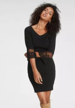 Melrose Strickkleid mit Volant aus Spitze