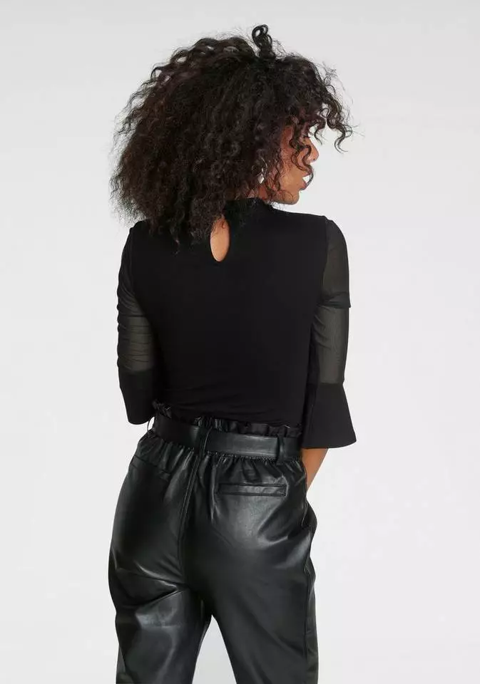 Melrose Rundhalsshirt mit Volantärmeln und Mesh 4 Melrose Rundhalsshirt mit Volantärmeln und Mesh – Bild 2