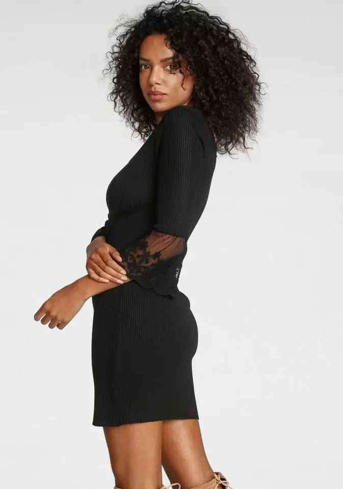 Melrose Strickkleid mit Volant aus Spitze 4 Melrose Strickkleid mit Volant aus Spitze – Bild 2