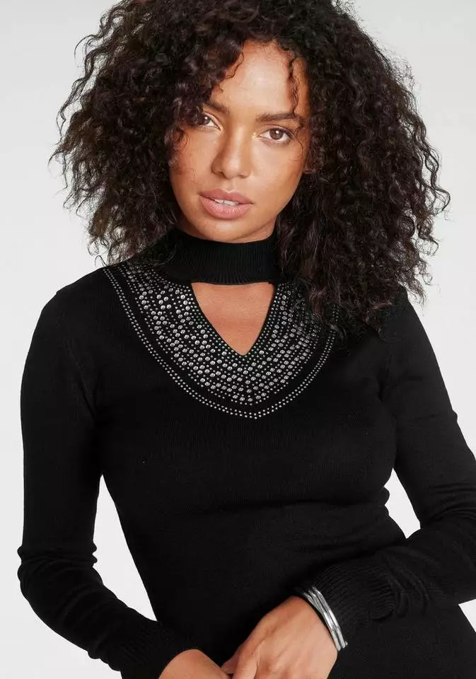 Melrose Strickkleid mit Glitzersteinen und Cut-Out 5 Melrose Strickkleid mit Glitzersteinen und Cut-Out – Bild 3