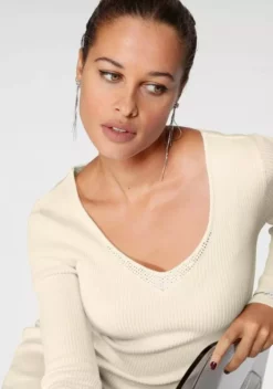 Melrose Strickkleid mit Glitzersteinen und Rippenstrick Offwhite, Schwarz 12 Melrose Strickkleid mit Glitzersteinen und Rippenstrick Offwhite, Schwarz -Melrose Verkaufsshop 9c396dd5 d1bb 54b7 a7b5 7bc9e32aee20