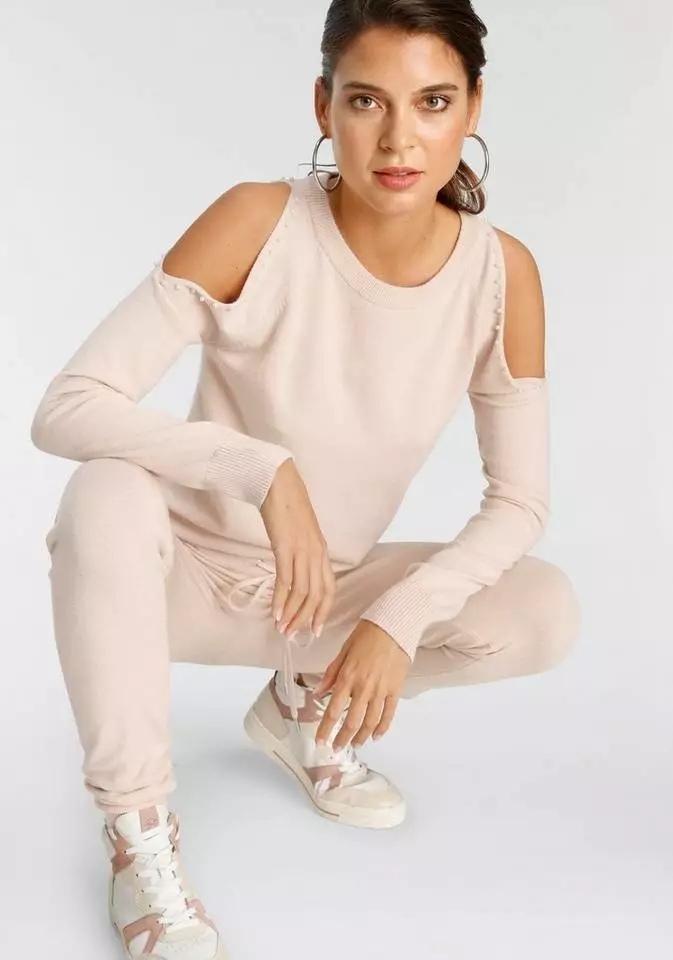 Melrose Freizeitanzug, aus Strick mit Perlen-Details - NEUE KOLLEKTION Schwarz, Beige-meliert 11 Melrose Freizeitanzug, aus Strick mit Perlen-Details - NEUE KOLLEKTION Schwarz, Beige-meliert – Bild 9