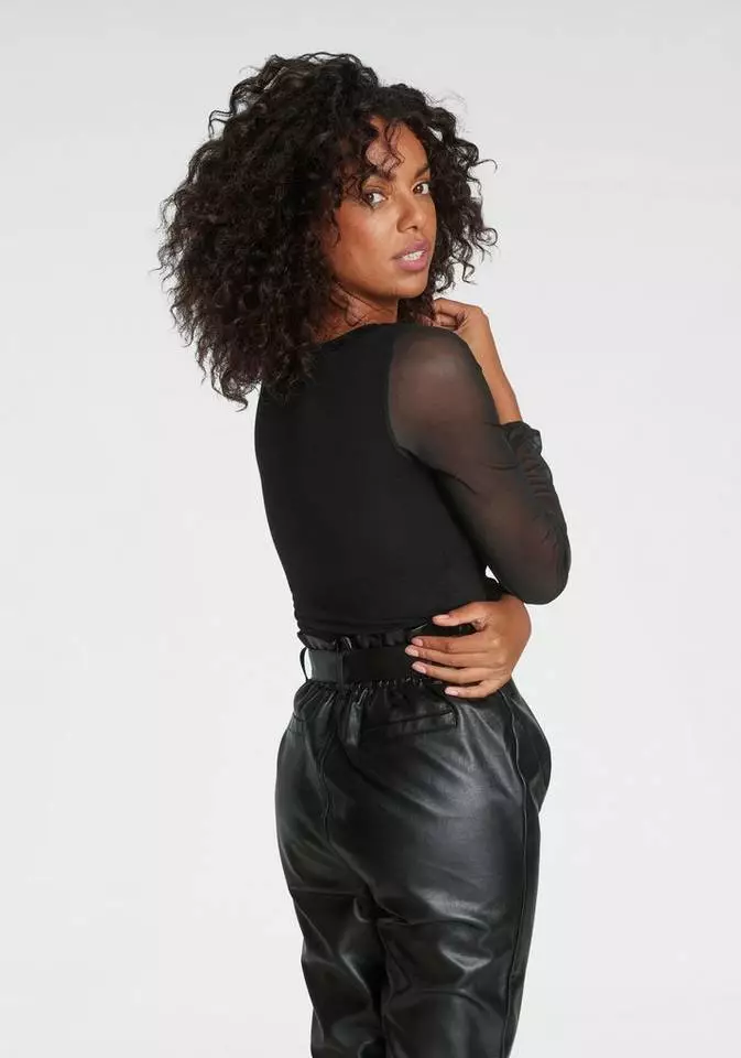 Melrose Rundhalsshirt mit Glitzer und Mesh 4 Melrose Rundhalsshirt mit Glitzer und Mesh – Bild 2