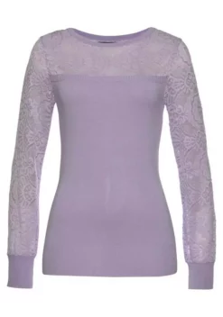 Melrose Rundhalspullover mit Spitze und Zierknöpfen Flieder, Schwarz 14 Melrose Rundhalspullover mit Spitze und Zierknöpfen Flieder, Schwarz -Melrose Verkaufsshop a15c5e25 b34a 5a12 81ff cc52f08fc329