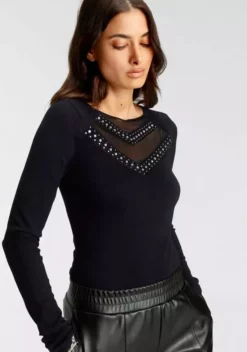 Melrose Rundhalspullover mit Netz und Glitzersteinen - NEUE KOLLEKTION 13 Melrose Rundhalspullover mit Netz und Glitzersteinen - NEUE KOLLEKTION -Melrose Verkaufsshop a59f6dd4 62b6 5e85 900d cb3a332d92f9