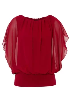 Melrose Chiffonbluse in Oversize-Form - NEUE KOLLEKTION Schwarz, Rot