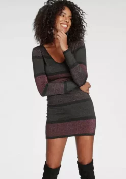 Melrose Strickkleid aus weichem Glitzergarn Khaki-rosa-gestreift, Bordeaux-petrol-gestreift 17 Melrose Strickkleid aus weichem Glitzergarn Khaki-rosa-gestreift, Bordeaux-petrol-gestreift -Melrose Verkaufsshop aad62f24 e0e3 5e20 90df 3e7b51558f7b