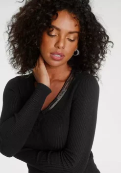 Melrose V-Ausschnitt-Pullover mit Pailletten