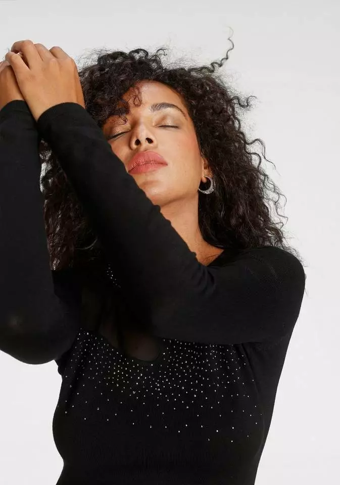 Melrose Strickkleid mit Mesh und Glitzersteinen - NEUE KOLLEKTION 6 Melrose Strickkleid mit Mesh und Glitzersteinen - NEUE KOLLEKTION – Bild 4