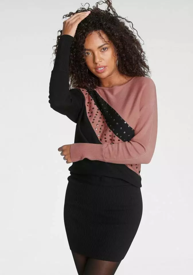 Melrose Strickkleid mit Colorblock und Ziernieten 6 Melrose Strickkleid mit Colorblock und Ziernieten – Bild 4