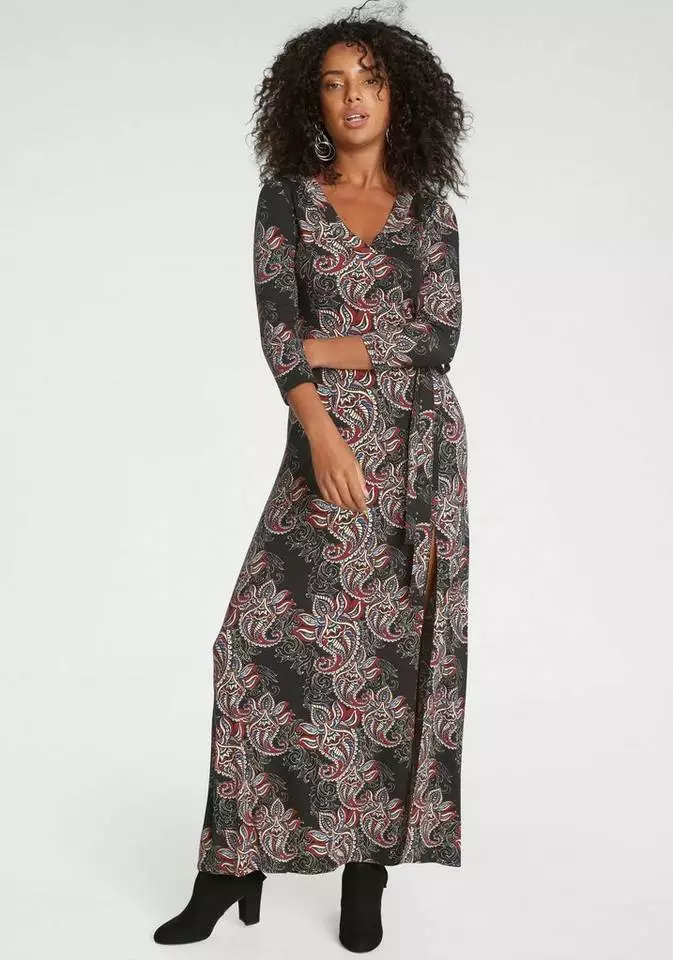 Melrose Maxikleid mit seitlichem Schlitz Schwarz-weiß-gemustert, Schwarz-braun-gemustert 8 Melrose Maxikleid mit seitlichem Schlitz Schwarz-weiß-gemustert, Schwarz-braun-gemustert – Bild 6