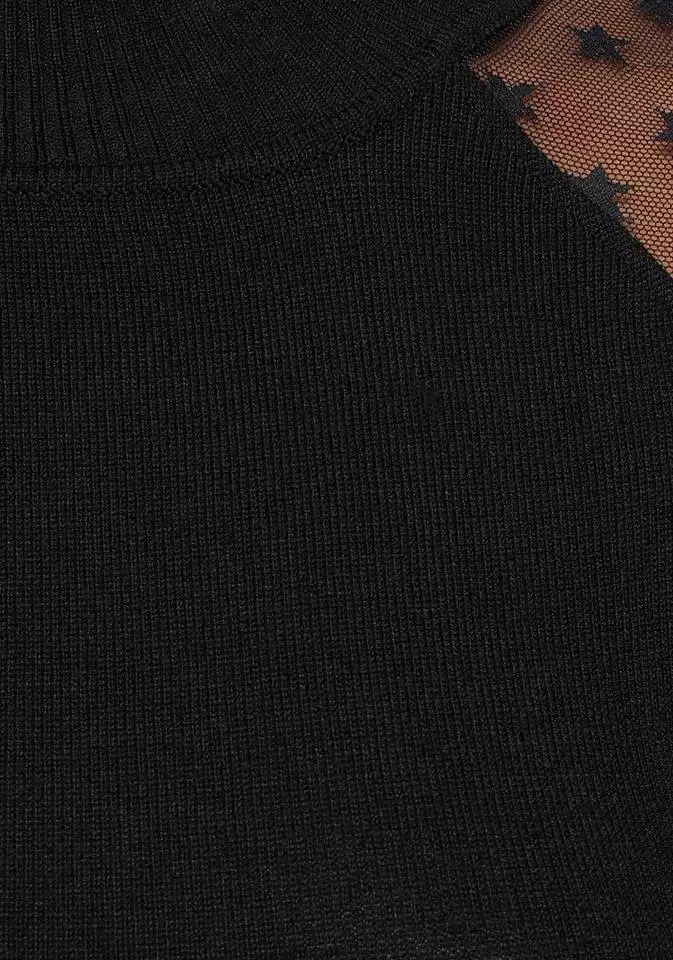 Melrose Strickkleid mit Meshärmeln in Sternen-Optik 8 Melrose Strickkleid mit Meshärmeln in Sternen-Optik – Bild 6