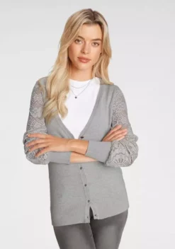 Melrose Strickjacke mit Ärmeln aus Spitze Schwarz, Hellgrau 18 Melrose Strickjacke mit Ärmeln aus Spitze Schwarz, Hellgrau -Melrose Verkaufsshop c6df3496 6363 540a 9a3d 487bc61e6b9a