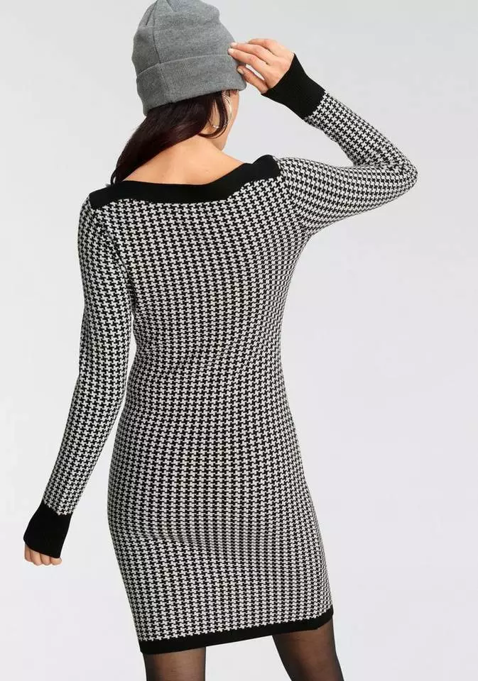 Melrose Strickkleid »Hahnentritt« aus kuscheligem Jacquard - NEUE KOLLEKTION 6 Melrose Strickkleid »Hahnentritt« aus kuscheligem Jacquard - NEUE KOLLEKTION – Bild 4