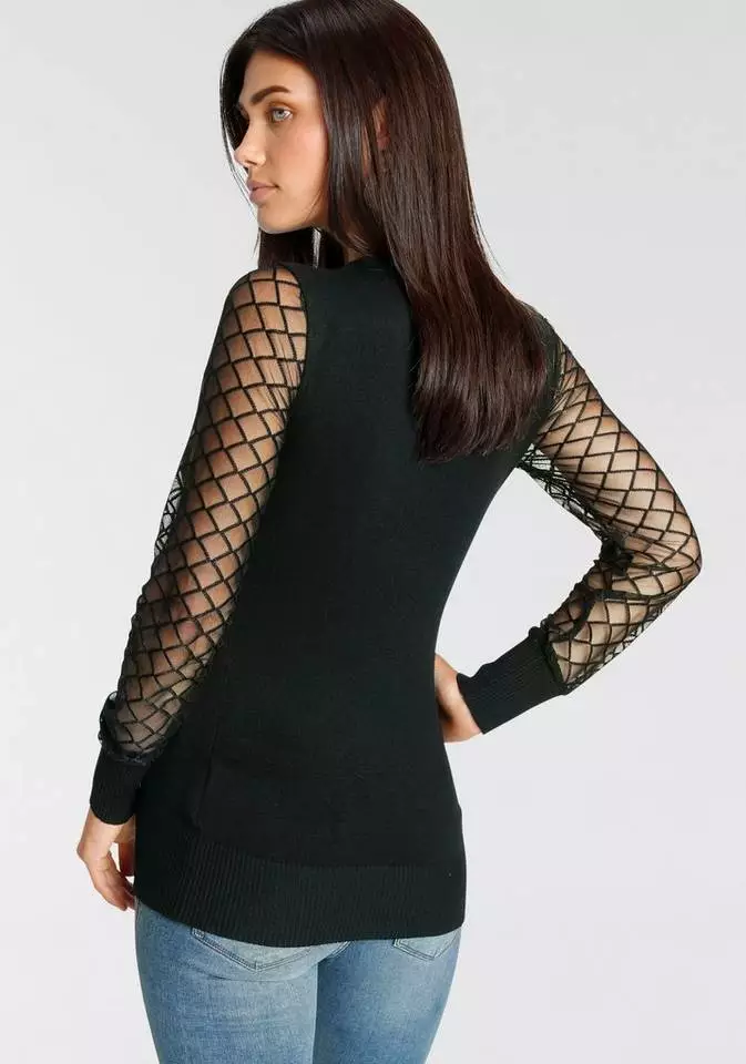 Melrose Rundhalspullover mit Grafik-Mesheinsatz - NEUE KOLLEKTION 4 Melrose Rundhalspullover mit Grafik-Mesheinsatz - NEUE KOLLEKTION – Bild 2