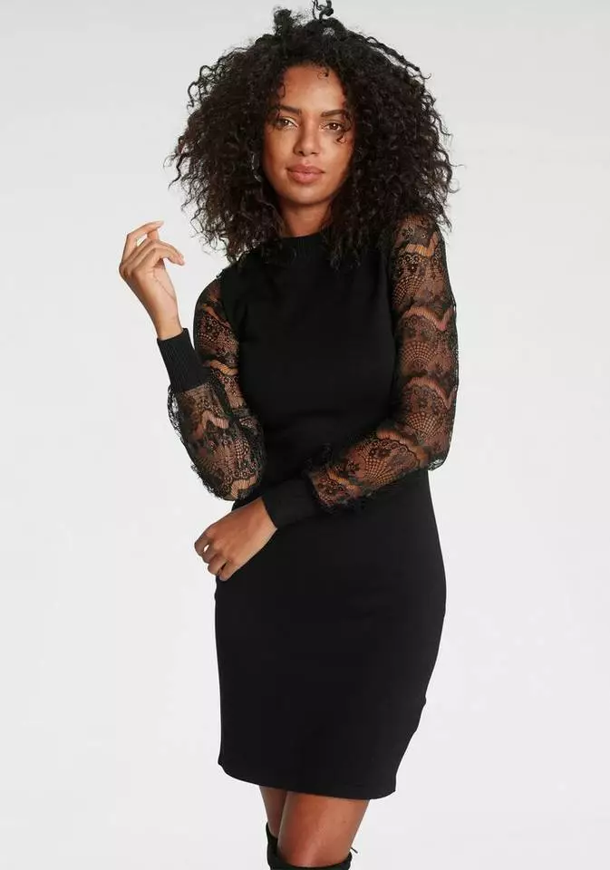 Melrose Strickkleid mit Spitzen-Arm 3 Melrose Strickkleid mit Spitzen-Arm