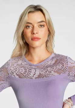 Melrose Rundhalspullover mit Spitze und Zierknöpfen Flieder, Schwarz 12 Melrose Rundhalspullover mit Spitze und Zierknöpfen Flieder, Schwarz -Melrose Verkaufsshop ccb1d066 9488 55b0 add5 8cc1d785e07c