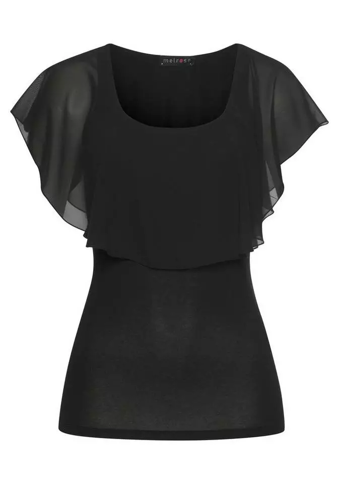 Melrose Kurzarmshirt mit Chiffon 9 Melrose Kurzarmshirt mit Chiffon – Bild 7