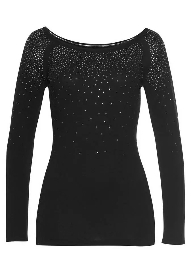 Melrose Carmenpullover mit dekorativen Glitzersteinen 9 Melrose Carmenpullover mit dekorativen Glitzersteinen – Bild 7