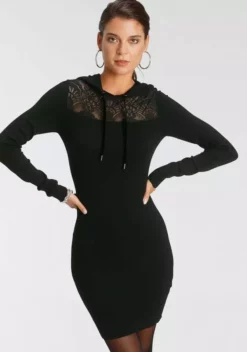 Melrose Strickkleid mit Kapuze und Spitze - NEUE KOLLEKTION
