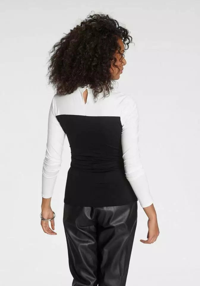 Melrose Stehkragenshirt mit Mesh-Einsatz 4 Melrose Stehkragenshirt mit Mesh-Einsatz – Bild 2