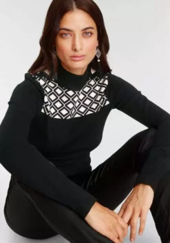 Melrose Stehkragenpullover mit Strickmuster - NEUE KOLLEKTION