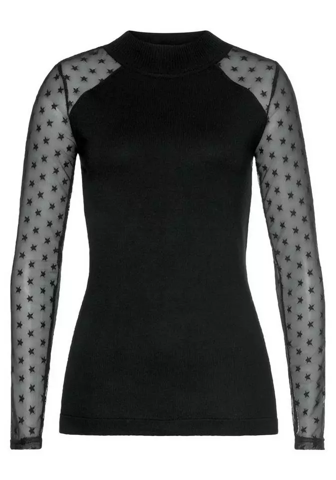 Melrose Rundhalspullover mit Meshärmeln in Sternen-Optik - NEUE KOLLEKTION 5 Melrose Rundhalspullover mit Meshärmeln in Sternen-Optik - NEUE KOLLEKTION – Bild 3