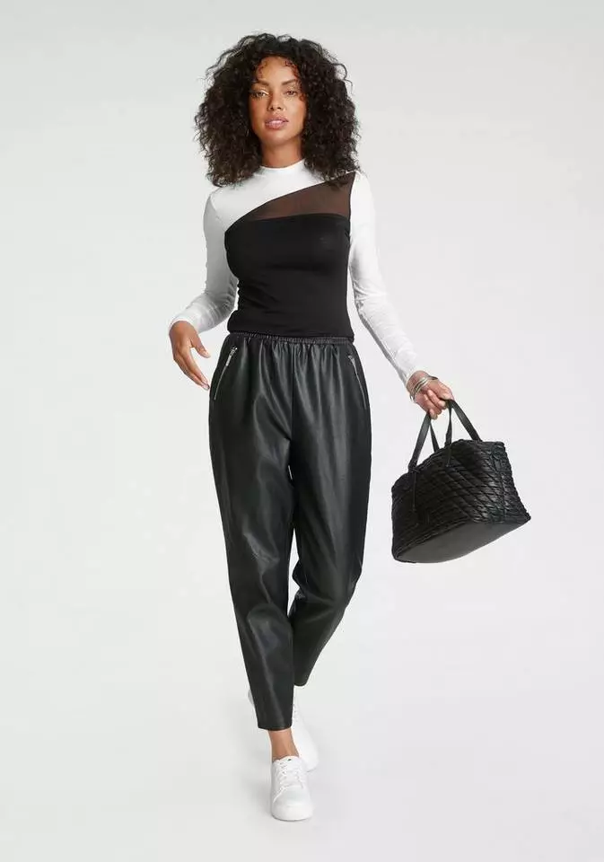 Melrose Stehkragenshirt mit Mesh-Einsatz 7 Melrose Stehkragenshirt mit Mesh-Einsatz – Bild 5