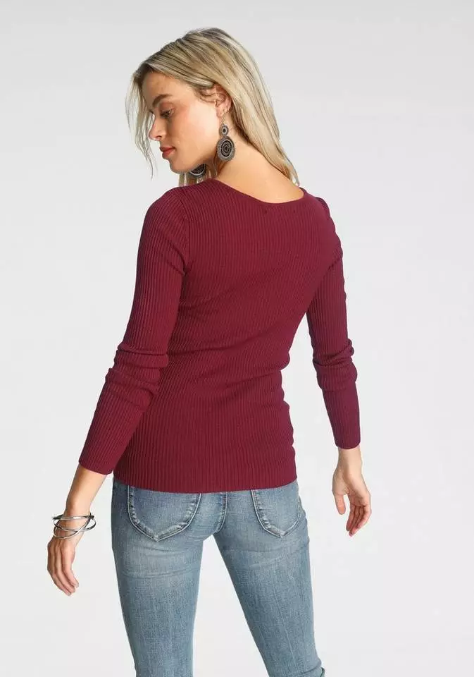 Melrose V-Ausschnitt-Pullover mit Schnürung 4 Melrose V-Ausschnitt-Pullover mit Schnürung – Bild 2
