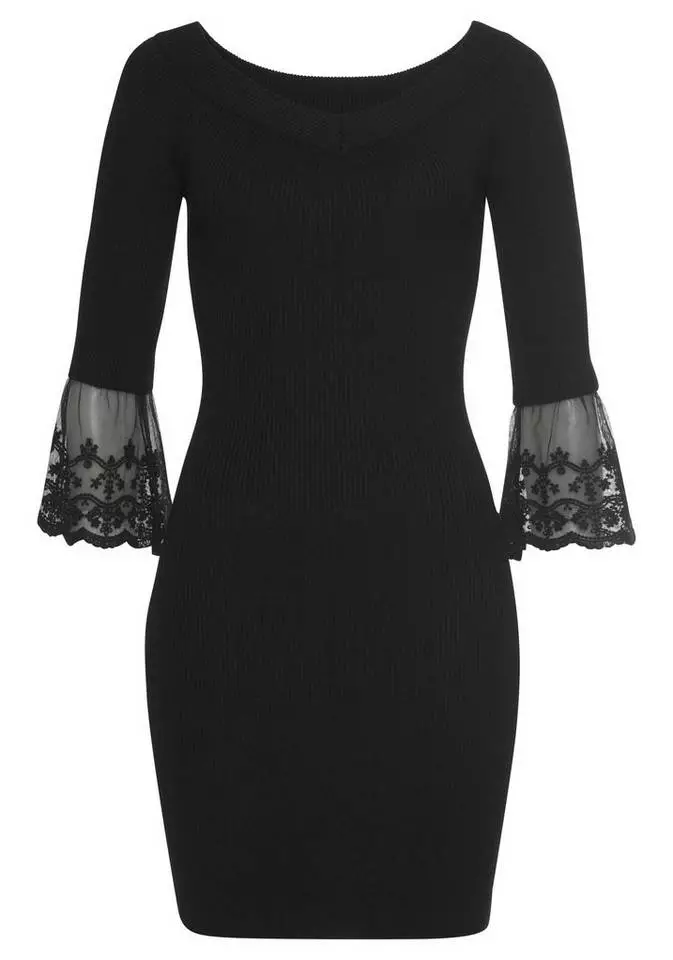 Melrose Strickkleid mit Volant aus Spitze 9 Melrose Strickkleid mit Volant aus Spitze – Bild 7