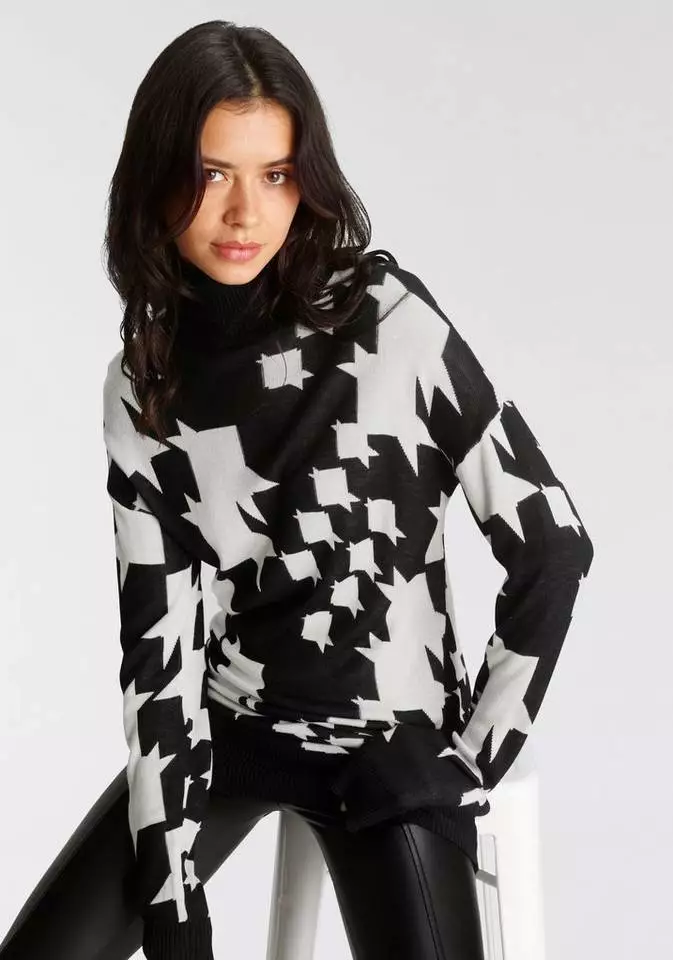 Melrose Rollkragenpullover mit Hahnentritt-Muster - NEUE KOLLEKTION 5 Melrose Rollkragenpullover mit Hahnentritt-Muster - NEUE KOLLEKTION – Bild 3