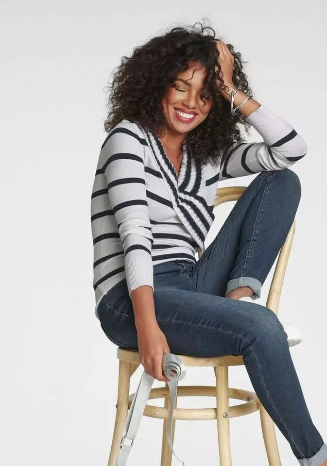 Melrose Schalkragenpullover mit Streifen 9 Melrose Schalkragenpullover mit Streifen – Bild 7