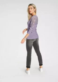 Melrose Rundhalspullover mit Spitze und Zierknöpfen Flieder, Schwarz 16 Melrose Rundhalspullover mit Spitze und Zierknöpfen Flieder, Schwarz -Melrose Verkaufsshop ef3d5ead 22c6 5771 ba1a 736d407ac5db