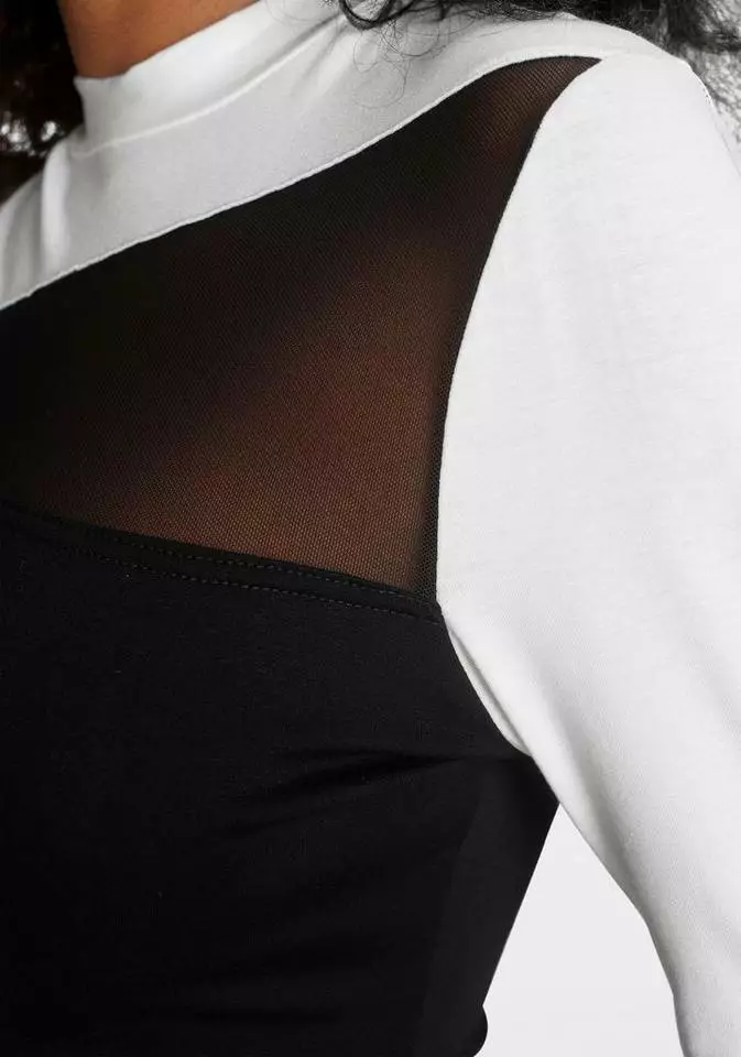 Melrose Stehkragenshirt mit Mesh-Einsatz 5 Melrose Stehkragenshirt mit Mesh-Einsatz – Bild 3