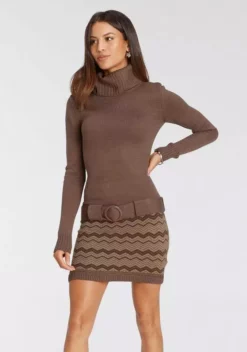 Melrose Strickkleid mit Ziergürtel Grau-schwarz, Schwarz-bordeaux, Schwarz-weiß, Braun-gestreift 20 Melrose Strickkleid mit Ziergürtel Grau-schwarz, Schwarz-bordeaux, Schwarz-weiß, Braun-gestreift -Melrose Verkaufsshop f7db604c f621 58c5 b28d 226e77a62f5f