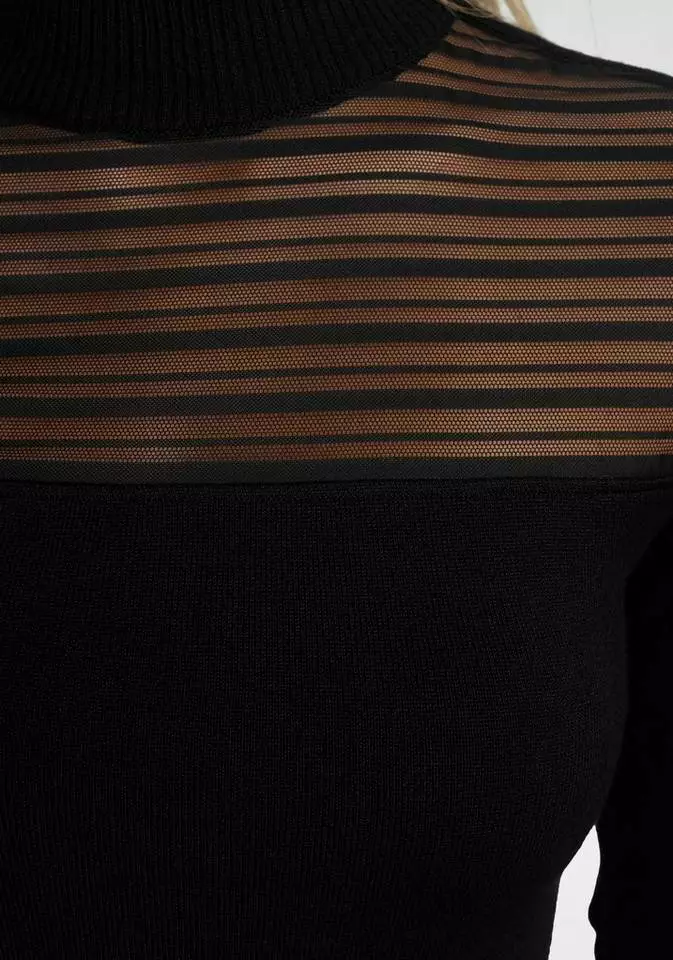 Melrose Stehkragenpullover mit Streifen-Mesh - NEUE KOLLEKTION 7 Melrose Stehkragenpullover mit Streifen-Mesh - NEUE KOLLEKTION – Bild 5