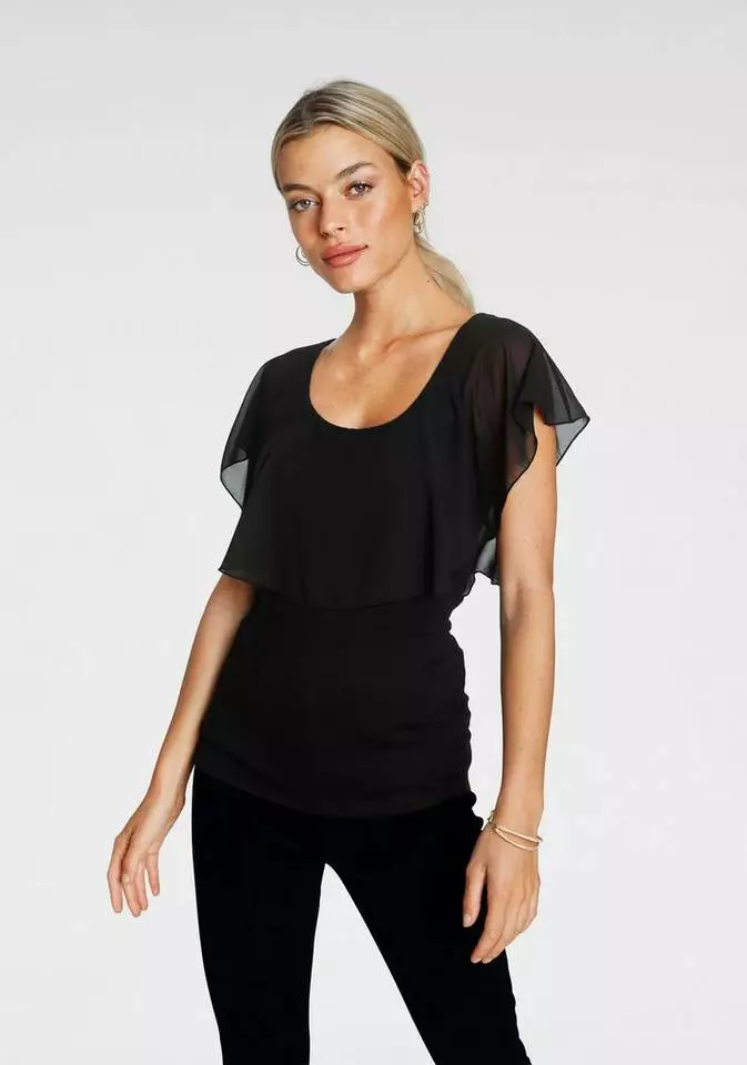 Melrose Kurzarmshirt mit Chiffon 3 Melrose Kurzarmshirt mit Chiffon